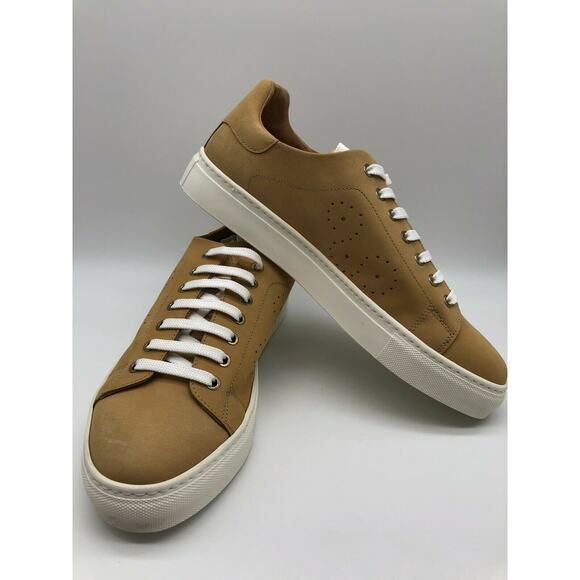 BUGATCHI Solid Nubuck Leather Sneaker In Maple Size 10 Made in Italy MSRP 275$ - Picture 7 of 12